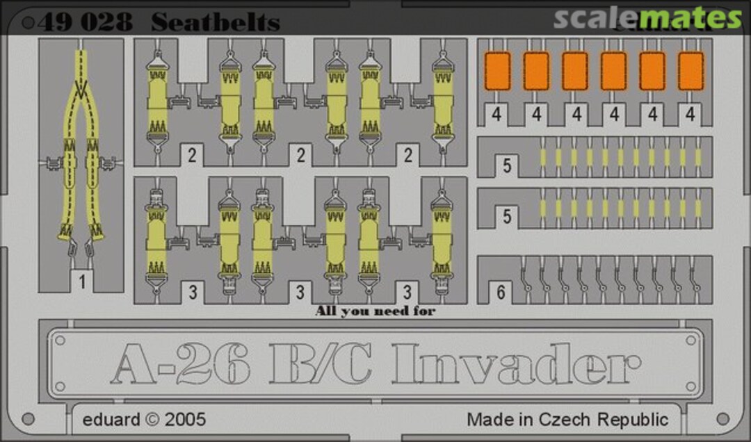 Boxart A-26B/C Invader seatbelts 49028 Eduard