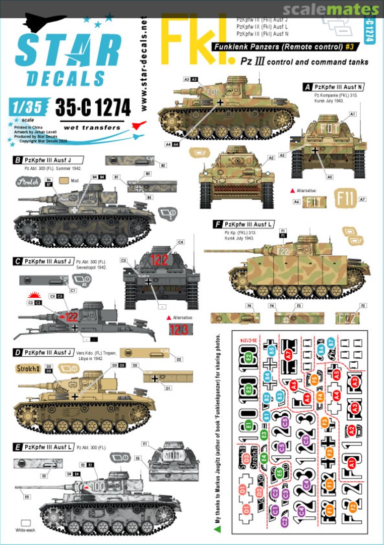 Boxart Fkl. Funklenk Panzers (Remote control) #3 35-C1274 Star Decals