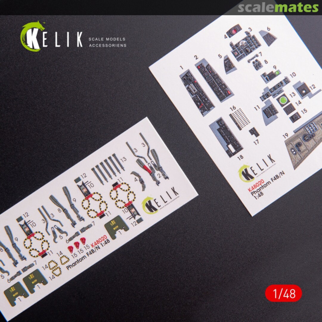 Boxart F-4B/N Phantom II - interior 3D decals K48020 Kelik