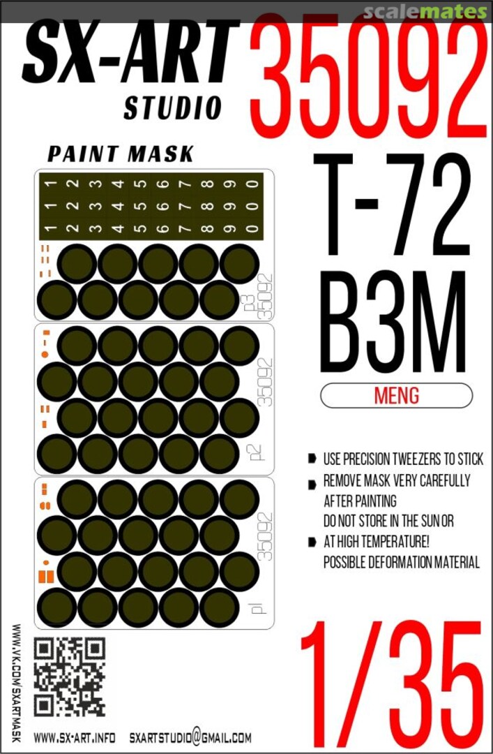 Boxart Т-72В3М masks 35092 SX-Art