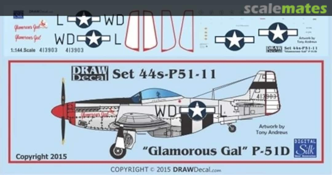 Boxart “Glamorous Gal” P-51D 44-P51-11 Draw Decal