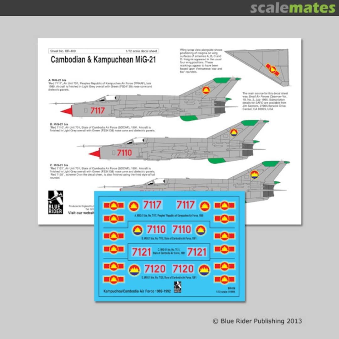 Boxart Cambodian & Kampuchean MiG-21 BR409 Blue Rider