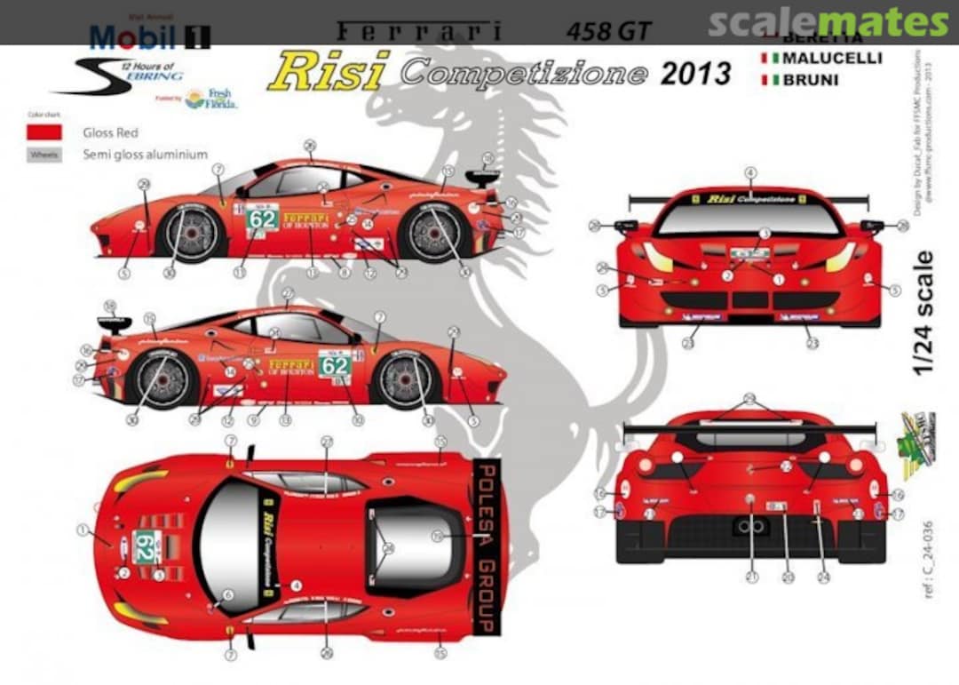 Boxart Ferrari 458 Italia GTC #2866 "POLESA GROUP" C 24-036 FFSMC Productions