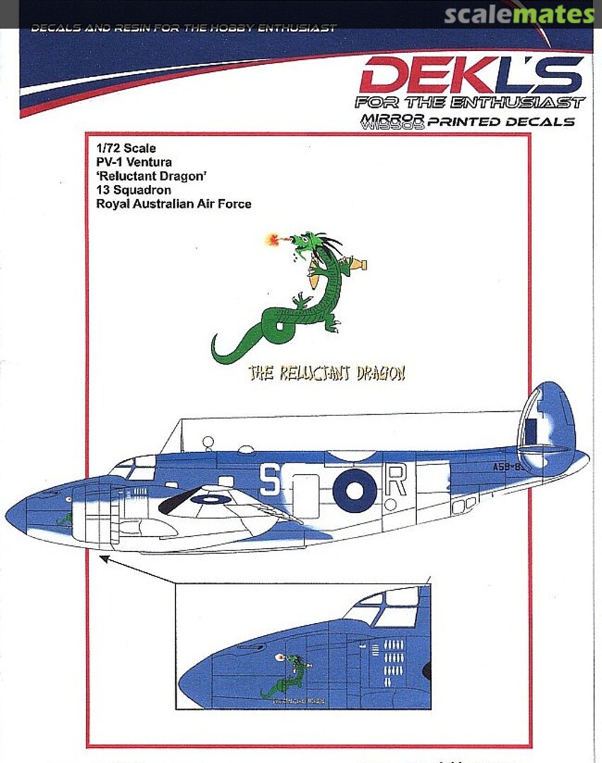 Boxart Lockheed PV-1 Ventura - "Reluctant Dragon" DL72020 DEKL's