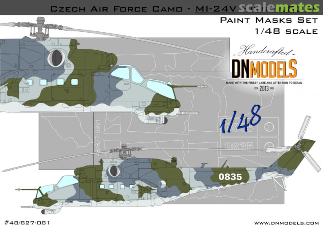 Boxart Czech Air Force Camo Mi-24V Hind “0835” Attack Helicopter Paint Mask Set 48/827-081 DN Models