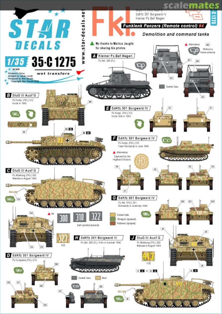 Boxart Fkl. Funklenk Panzers (Remote control) #4 35-C1275 Star Decals