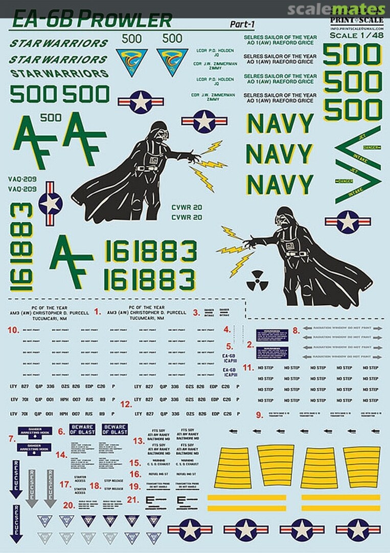 Boxart EA-6B Prowler & stencils 48-193 Print Scale