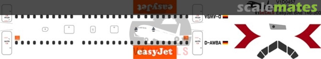 Boxart Easyjet BAe Avro 146-300 - RJ-100 V1D0457-144 V1 Decals