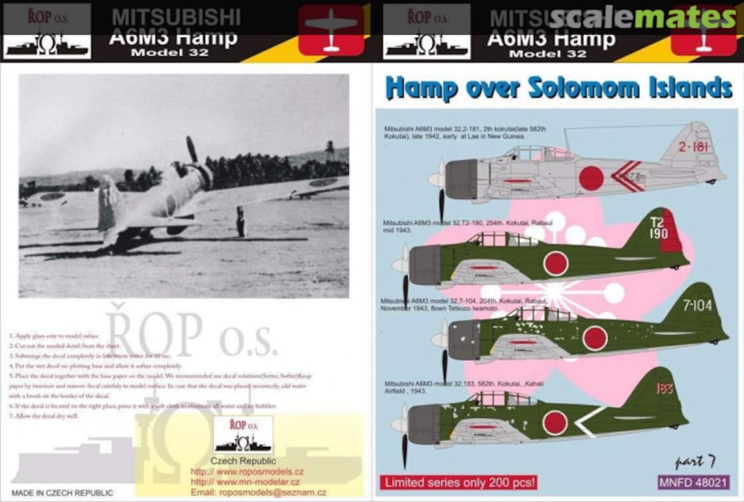 Boxart MITSUBISHI A6M3 HAMP MODEL 32 - HAMP OVER SOLOMON ISLANDS MNFDL48021 ROP o.s.