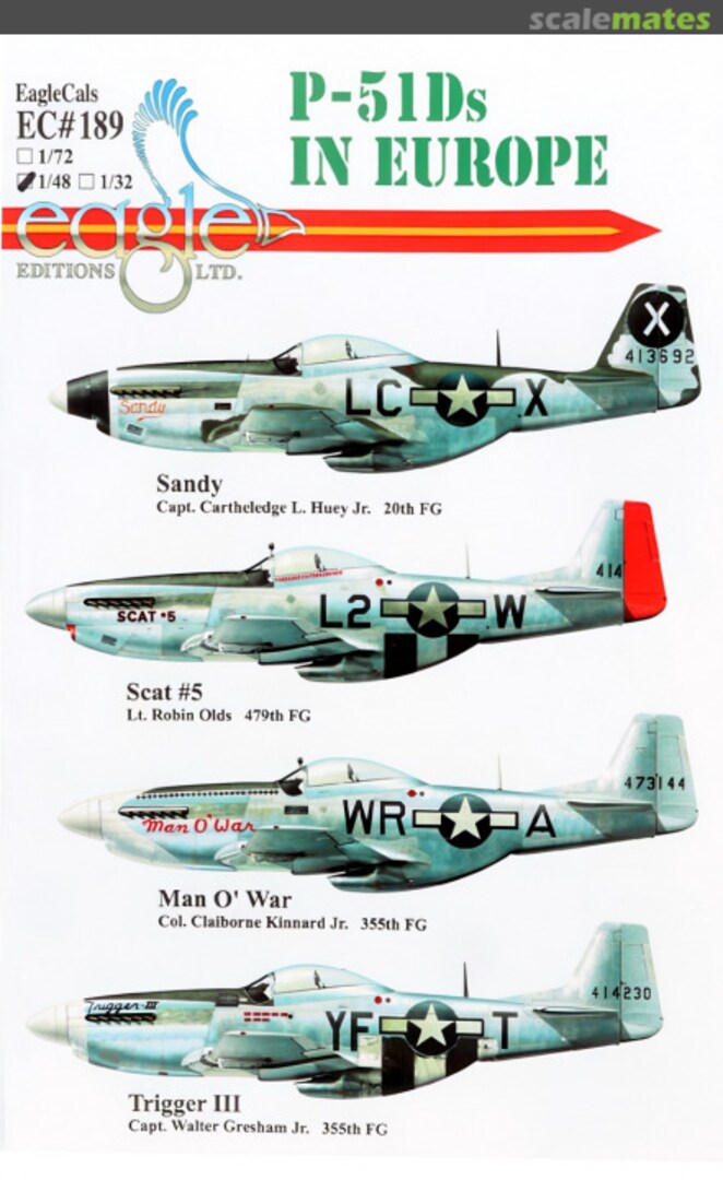 Boxart P-51Ds in Europe EagleCals EC48-189 Eagle Editions