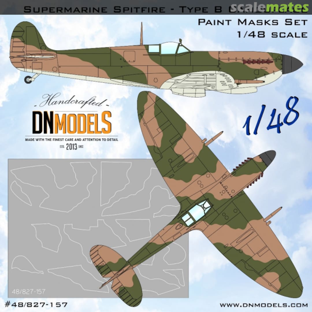 Boxart Supermarine Spitfire Type B Camouflage Paint Masks Set 48/827-157 DN Models