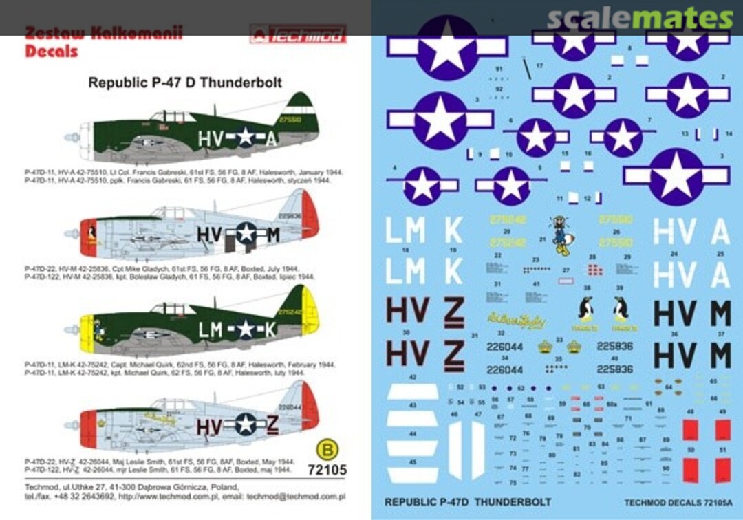 Boxart Republic P-47D Thunderbolt 72105 Techmod