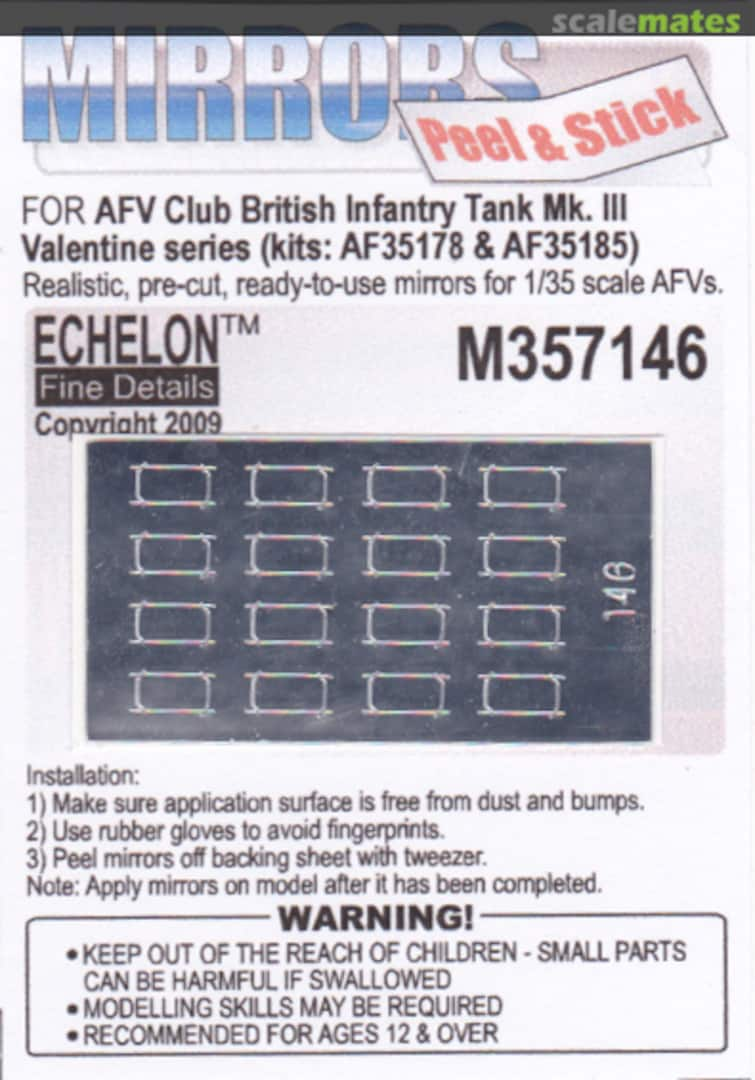 Boxart Valentine Tank Series Mirrors M357146 Echelon Fine Details