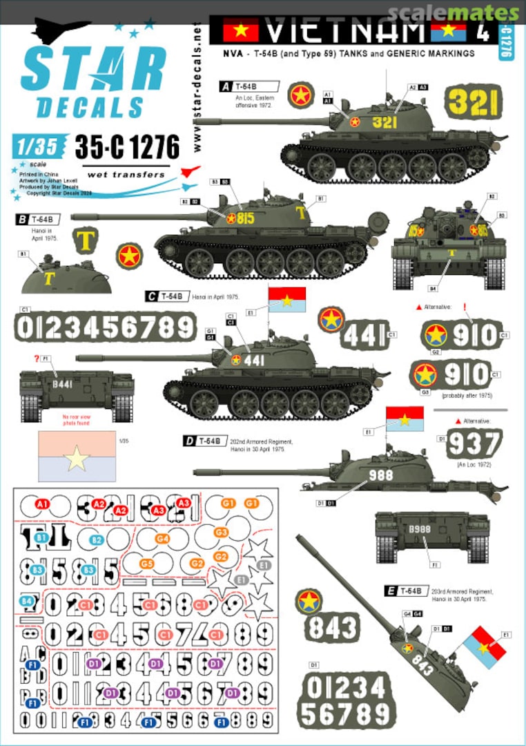 Boxart Vietnam 4 35-C1276 Star Decals