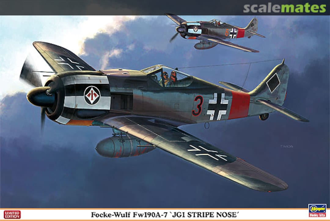 Boxart Focke-Wulf Fw190A-7 'JG1 Stripe Nose' 08217 Hasegawa