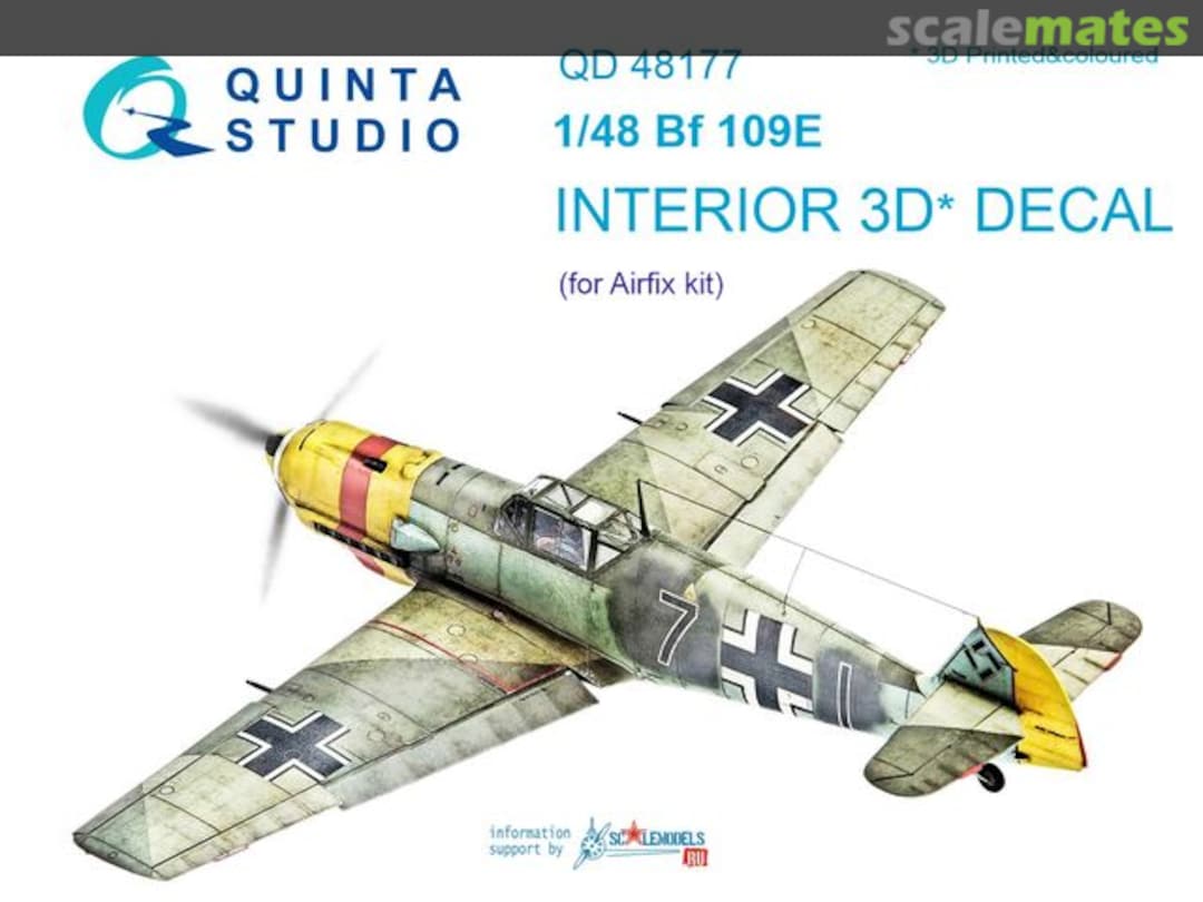 Boxart Bf 109E interior 3D decals QD48177 Quinta Studio