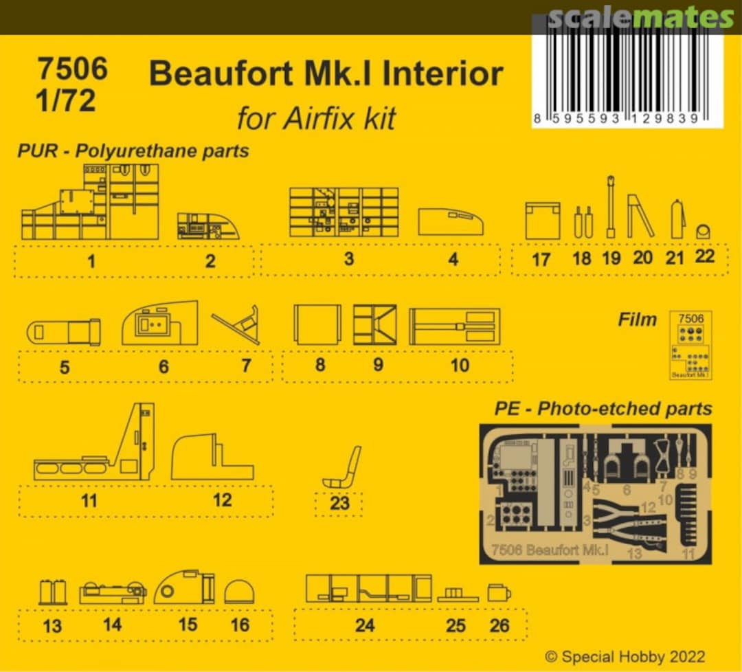 Boxart Beaufort Mk.I Interior / for Airfix kit 7506 CMK