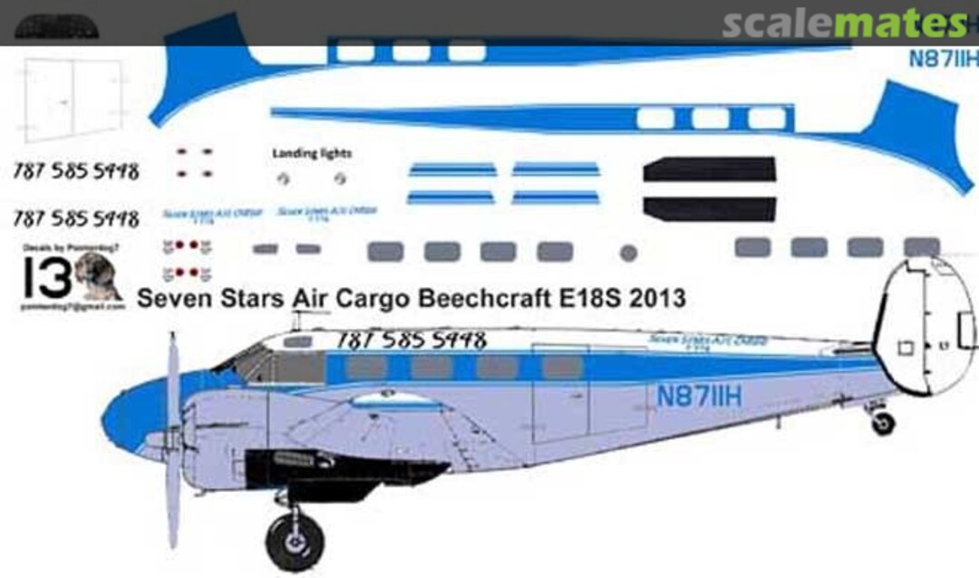 Boxart Seven Stars Air Cargo Beechcraft E18S 2013  Pointerdog Decals