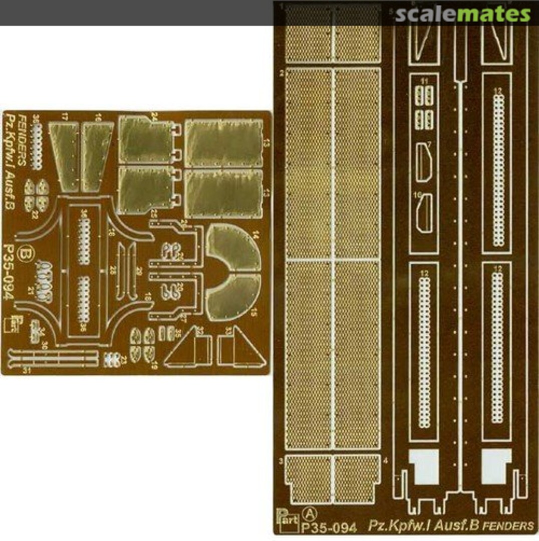 Boxart PzKpfw I Ausf. B fenders P35-094 Part