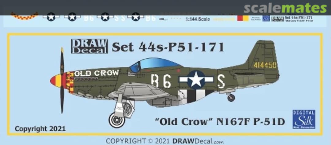 Boxart “Old Crow” N167F P-51D 44-P51-171 Draw Decal