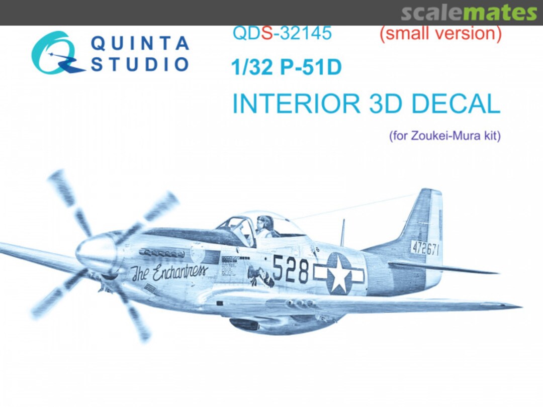 Boxart P-51D Mustang interior 3D decals QDS-32145 Quinta Studio