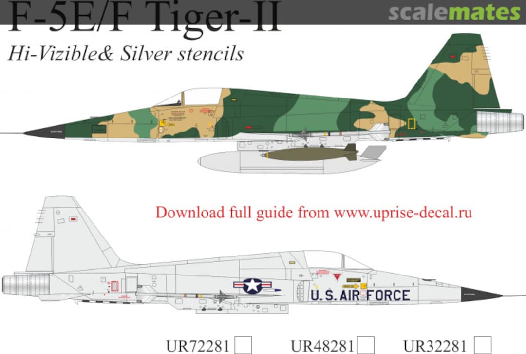 Boxart F-5E/F Tiger-II Hi-Viz stencils UR72281 UpRise Decal Serbia