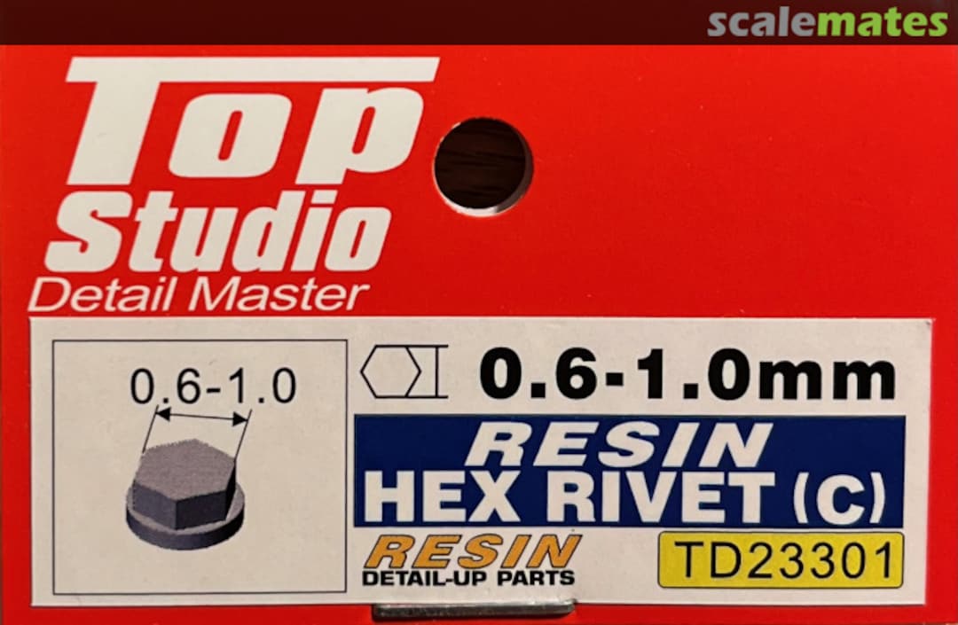 Boxart Hex rivets 0.6 mm to 1 mm (Type C) TD23301 Top Studio