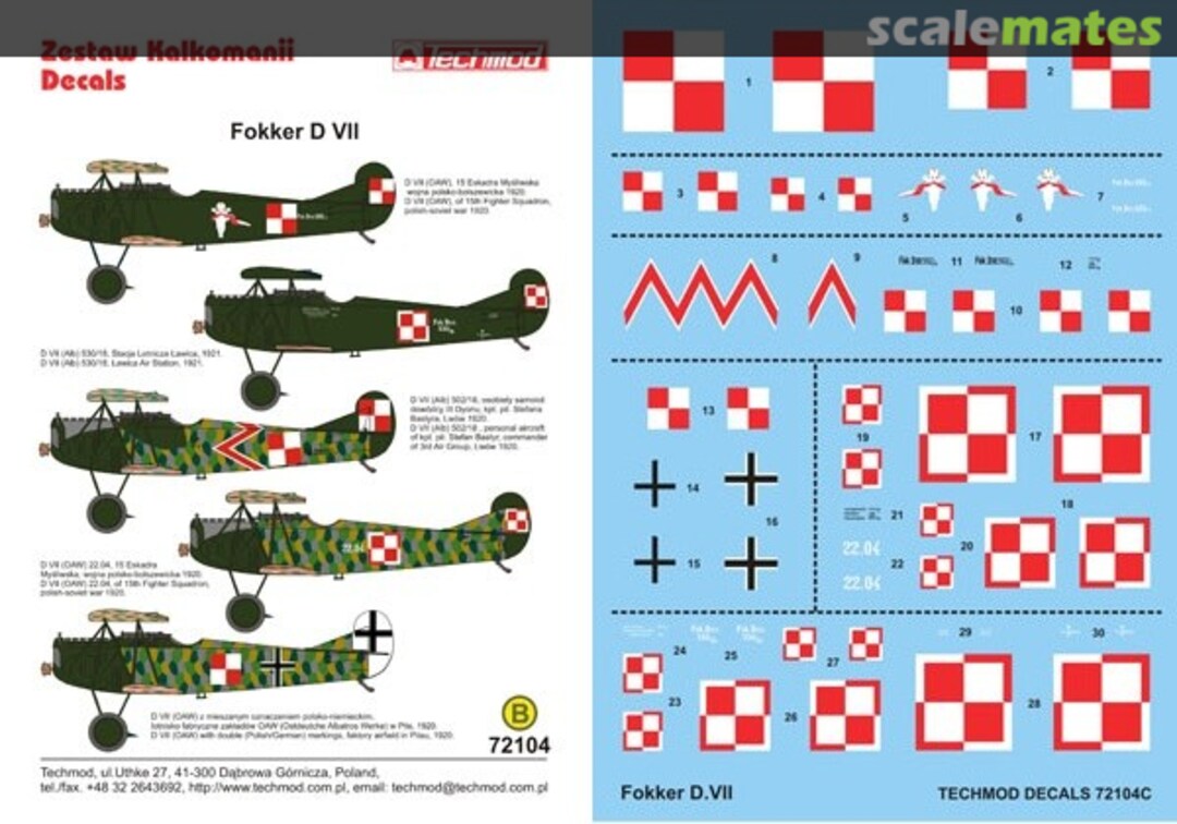 Boxart Fokker D.VII 72104 Techmod