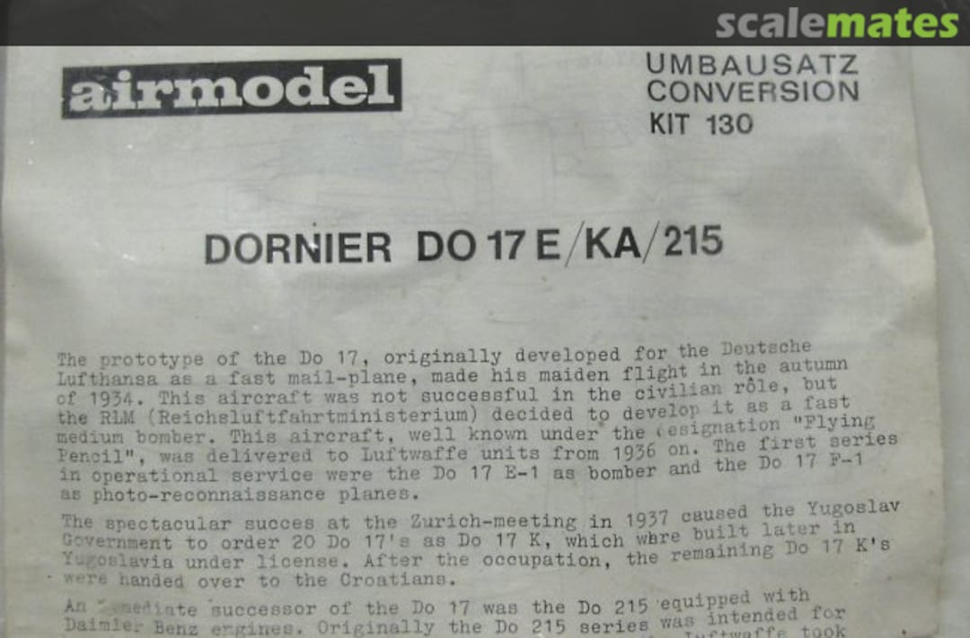 Boxart Dornier Do 17 E/KA/215 130 Airmodel