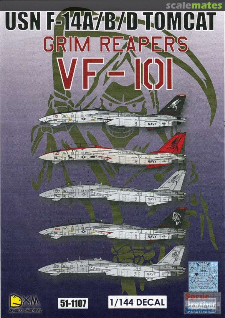 Boxart Decals F-14A F-14B F-14D Tomcat VF-101 Grim Reapers 51-1107 DXM Decals