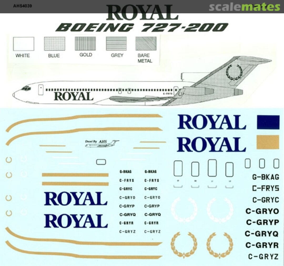 Boxart Boeing 727-200 AHS4039 Airline Hobby Supplies