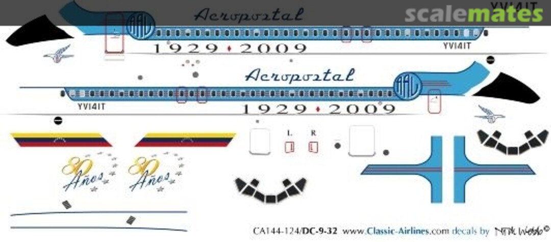 Boxart Aeropostal retro DC-9 CA144-124 Classic Airlines