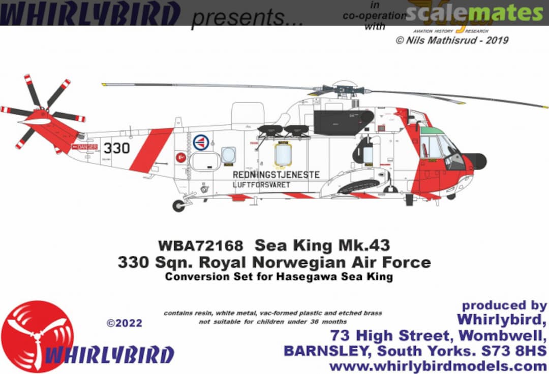 Boxart Royal Norwegian Air Force Sea King Mk.43/43a, No. 330 Sqn, R.Nor.A.F. WBA48019 Whirlybird