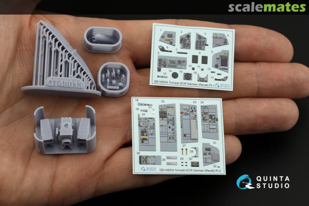 Contents Tornado ECR German version interior 3D decal (small version) (with 3D-printed resin parts) QDS+48204 Quinta Studio