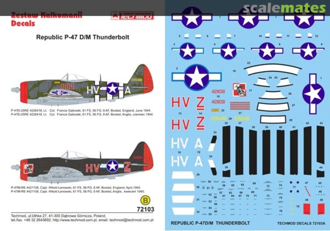 Boxart Republic P-47D/M Thunderbolt 72103 Techmod