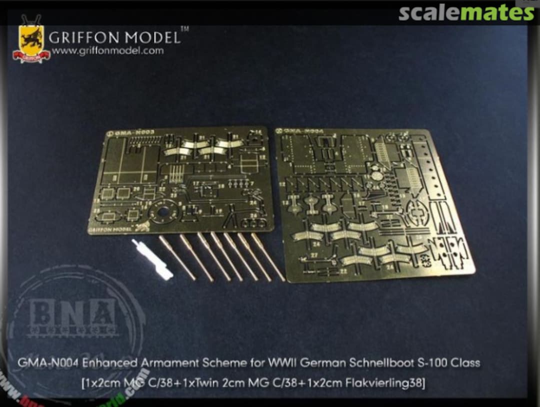 Boxart Enhanced Armament Scheme for WWII German Schnellboot S-100 Class [1x2cm MG C/38+1xTwin 2cm MG C/38+1x2cm Flakvierling38] GMA-N004 Griffon Model