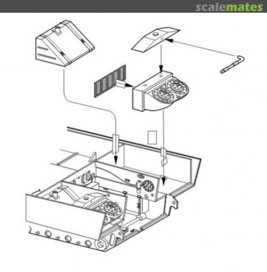 Boxart Tiger I Fuel tank and cooler (starboard) 3124 CMK