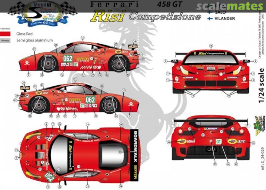 Boxart Ferrari 458 Italia GTC #2806 "BOARDWALK FERRARI" C 24-029 FFSMC Productions