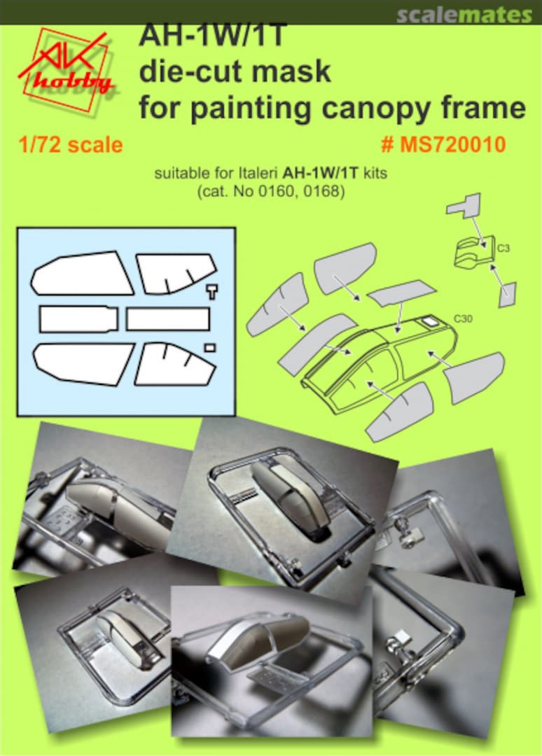 Boxart AH-1W/1T die-cut mask for painting canopy frame MS720010 AK Hobby