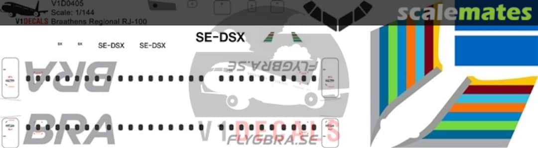 Boxart BRA Braathens Regional Airlines BAe Avro RJ-100 V1D0405-144 V1 Decals