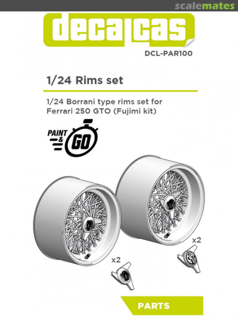 Boxart Borrani Type Rims for Ferrari 250 GTO DCL-PAR100 Decalcas