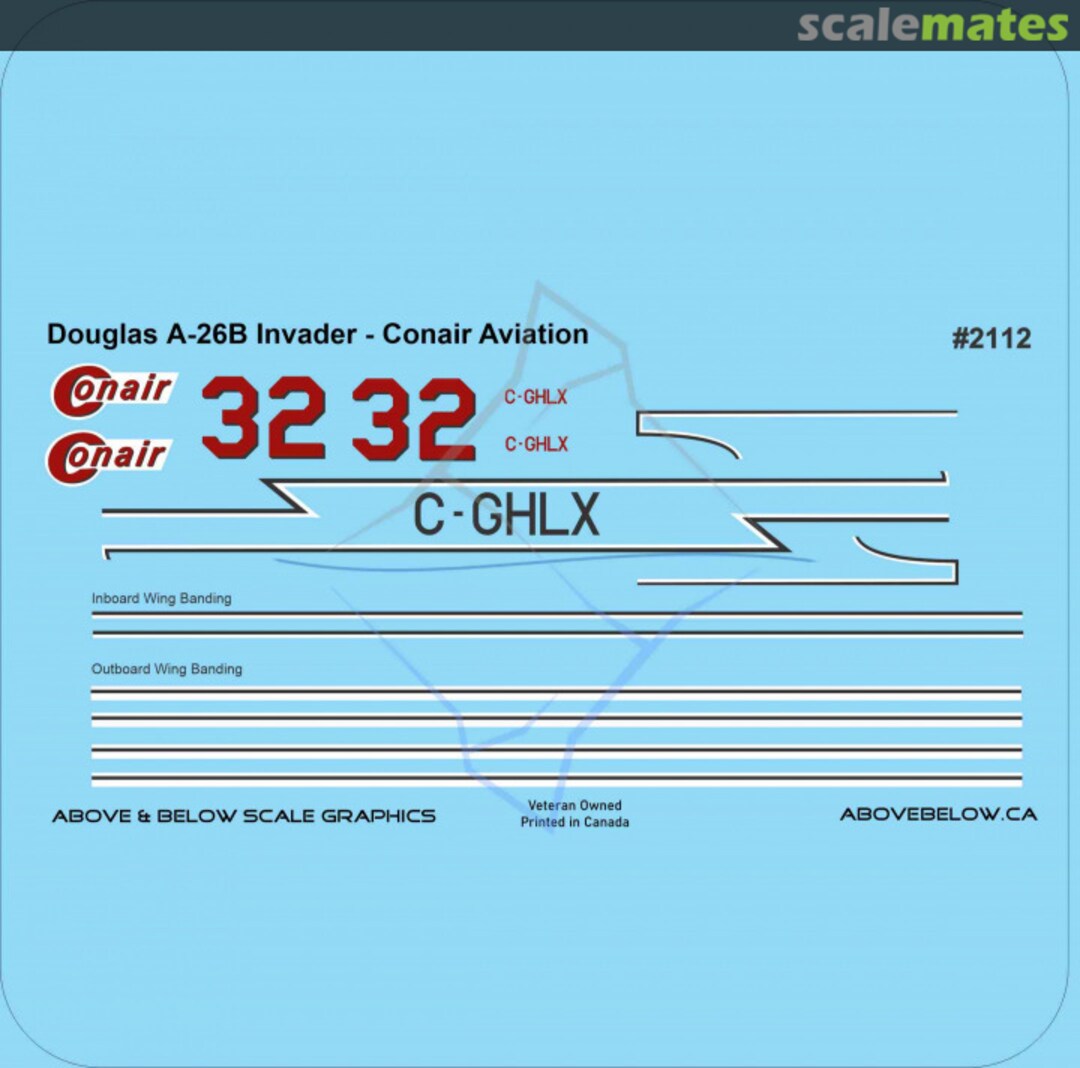 Boxart Douglas A-26B Invader - Conair Aviation 2112 Above & Below Graphics