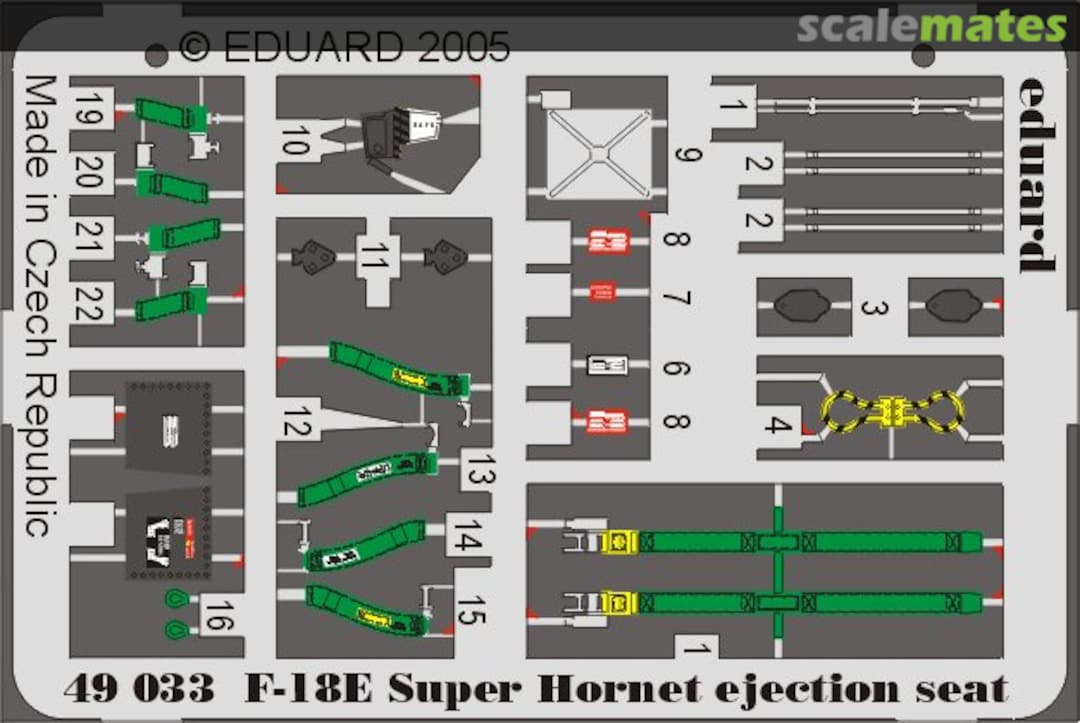 Boxart F-18E Super Hornet - PE Ejection seat 49033 Eduard