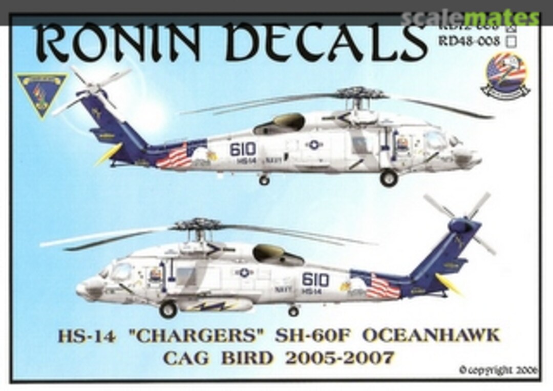 Boxart Sikorky SH-60F Ocean Hawk 72-008 Ronin Decals