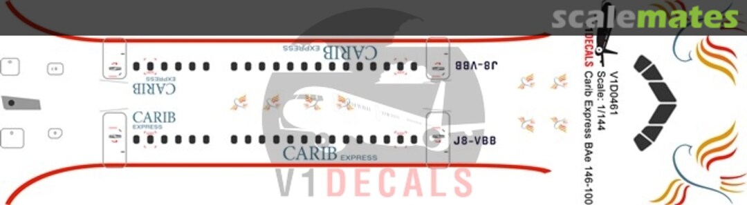 Boxart Carib Express BAe 146-100 Avro RJ-70 V1D0461-144 V1 Decals