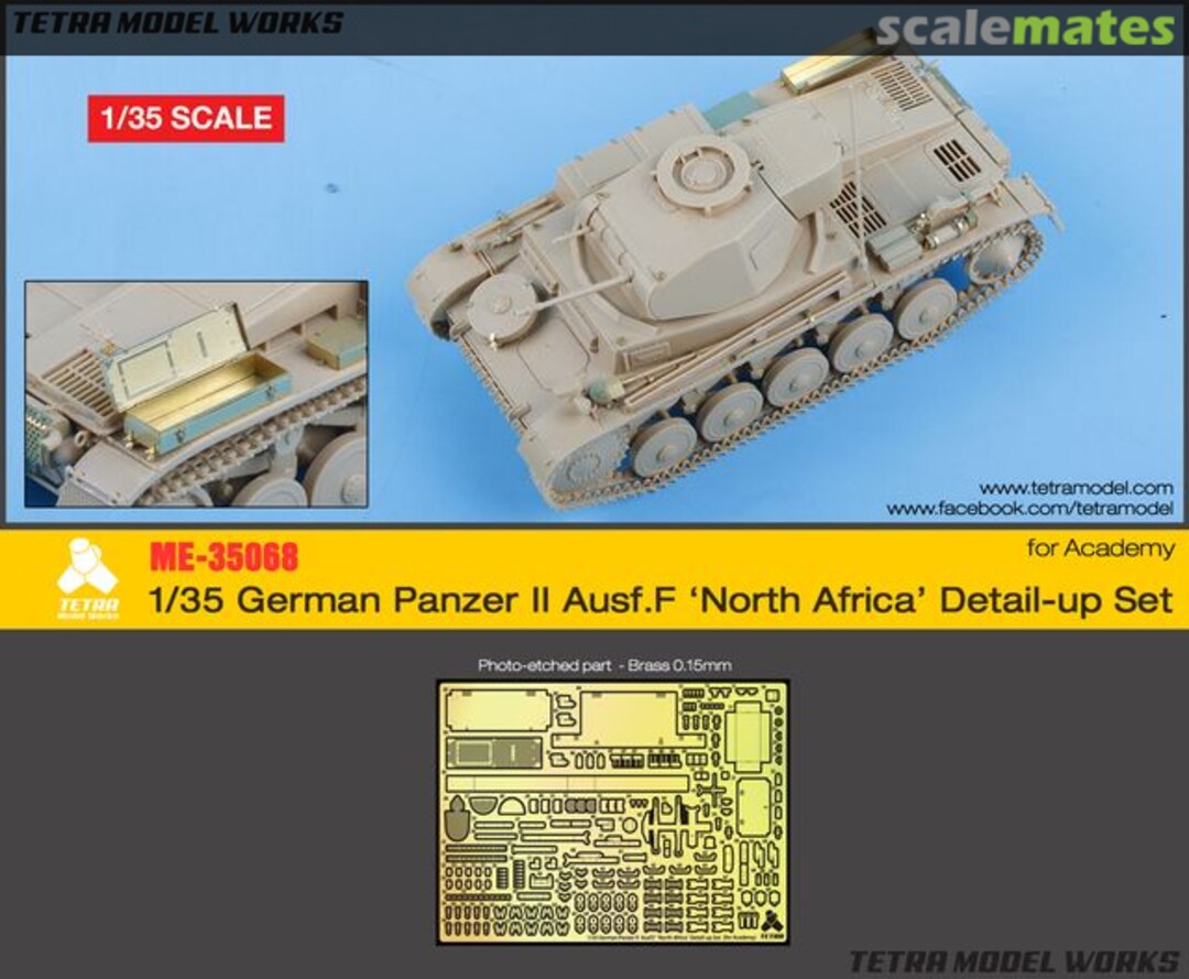 Boxart German Panzer II Aust.F North Africa Detail-up Set ME-35068 Tetra Model Works