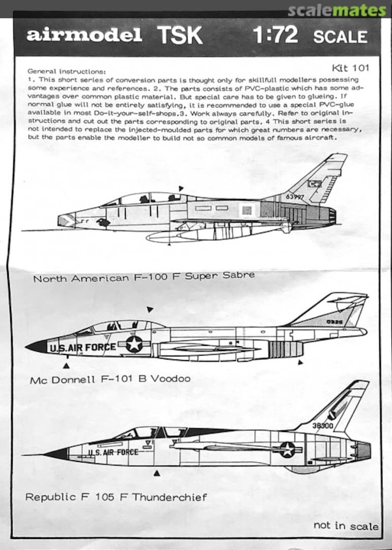 Boxart F-100F, F-101B, F-105F 101 Airmodel