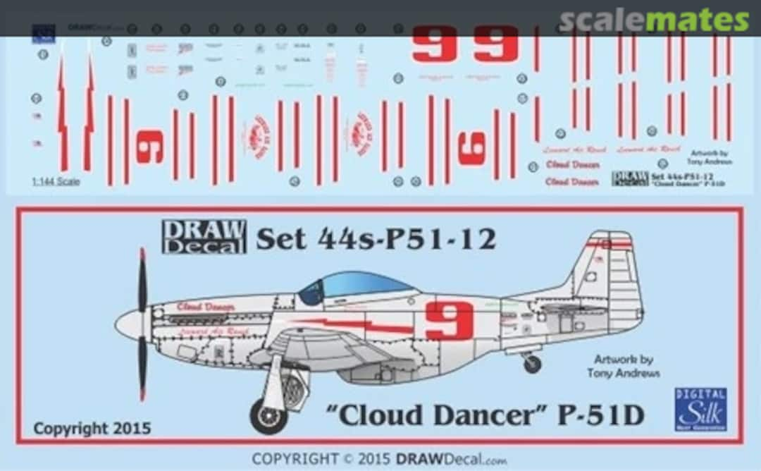 Boxart “Cloud Dancer” P-51D 44-P51-12 Draw Decal