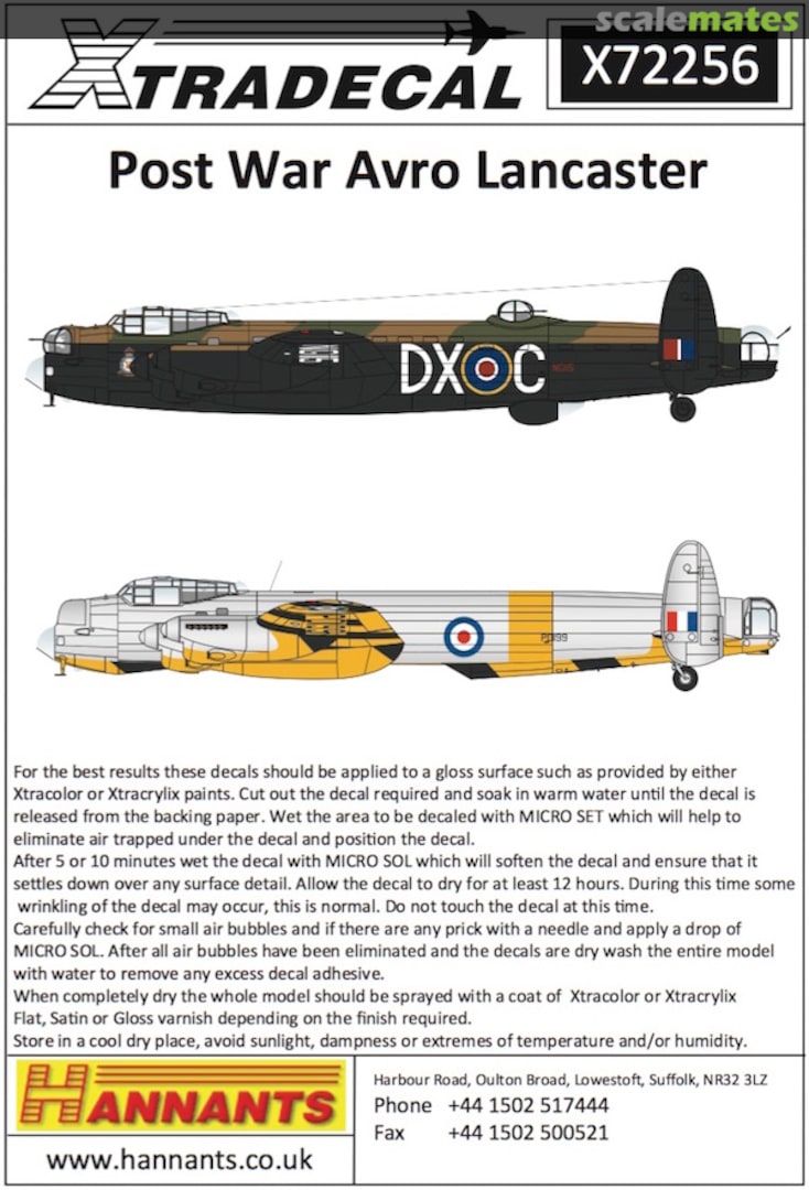 Boxart Post War Avro Lancaster X72256 Xtradecal