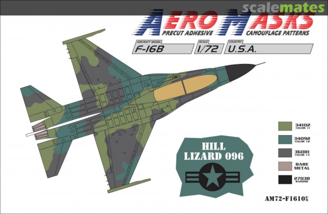 Boxart F-16B USA Hill Lizard 096 AM72-F1610 AeroMasks